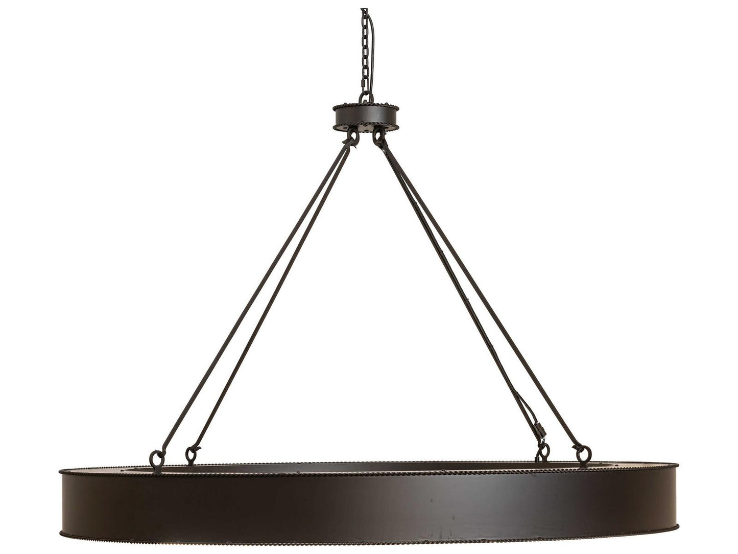 Meyda Loxley Escabroso Integral LED Chandelier in Oil Rubbed Bronze with Beige Art Glass