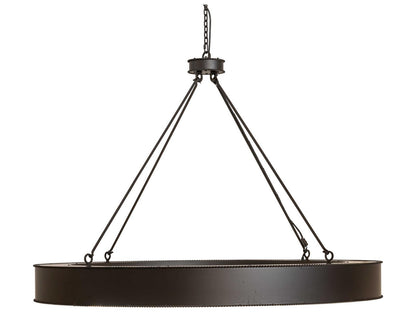 Meyda Loxley Escabroso Integral LED Chandelier in Oil Rubbed Bronze with Beige Art Glass