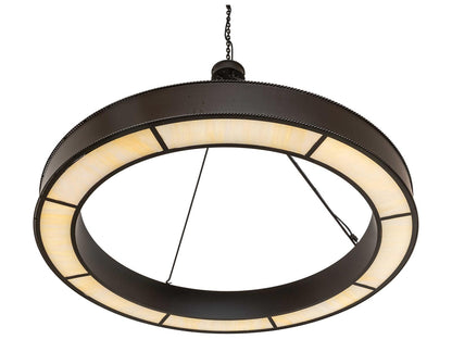 Meyda Loxley Escabroso Integral LED Chandelier in Oil Rubbed Bronze with Beige Art Glass