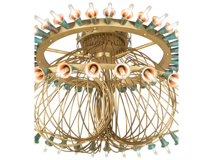 Meyda Coyle 72-Light Chandelier in Brushed Brass Goldtastic with Copper Accents