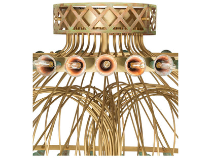 Meyda Coyle 72-Light Chandelier in Brushed Brass Goldtastic with Copper Accents