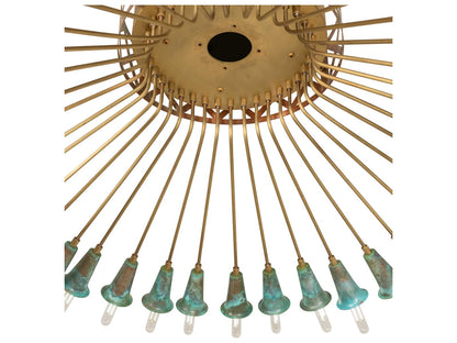 Meyda 36-Light Brushed Brass Goldtastic Chandelier with Exposed LED Bulbs