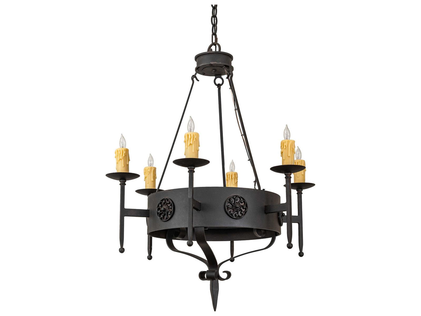 Meyda Lorenzo 6-Light Traditional Chandelier in Chestnut Finish