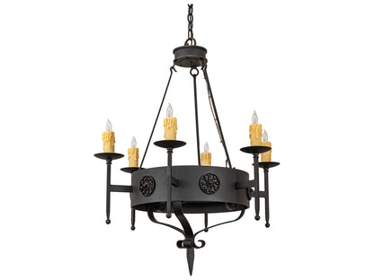 Meyda Lorenzo 6-Light Traditional Chandelier in Chestnut Finish