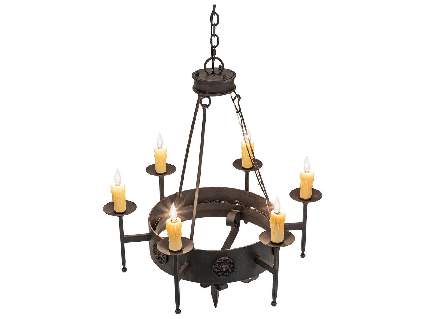 Meyda Lorenzo 6-Light Traditional Chandelier in Chestnut Finish