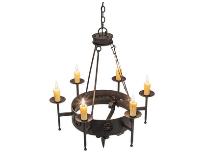 Meyda Lorenzo 6-Light Traditional Chandelier in Chestnut Finish
