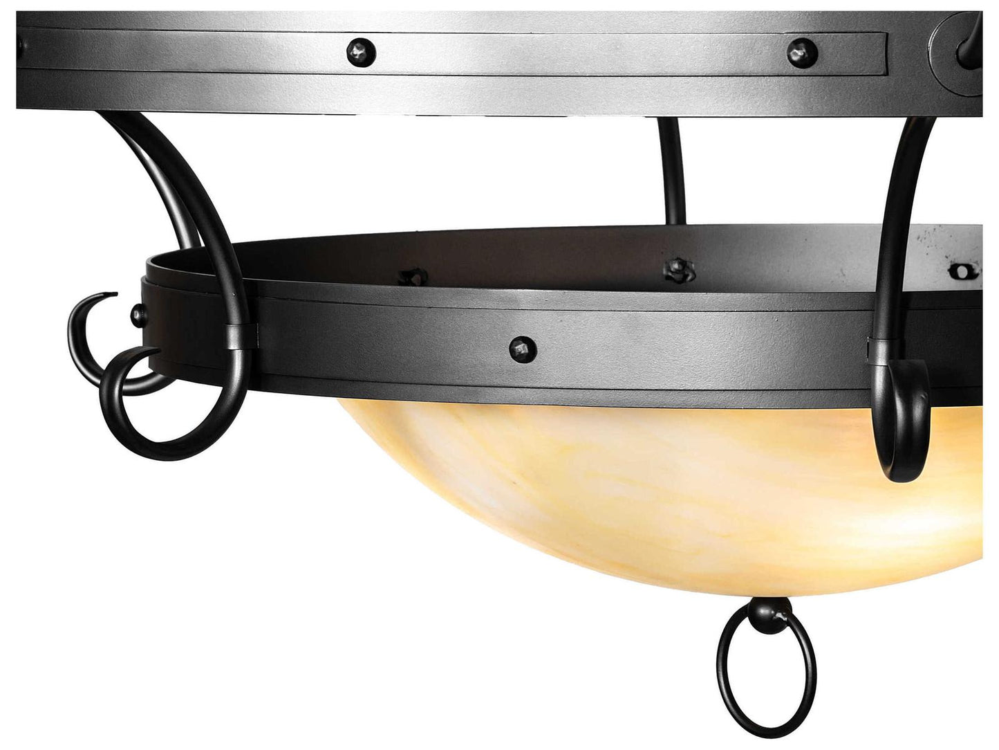 Meyda Nehring 12-Light Wrought Iron Traditional Tiered Chandelier with Botticino Idalight Shades