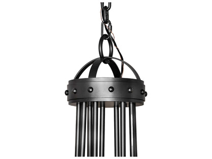 Meyda Nehring 12-Light Wrought Iron Traditional Tiered Chandelier with Botticino Idalight Shades