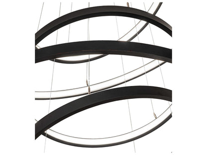 Meyda Anillo Integrated LED Chandelier in Textured Black with Statuario Idalight
