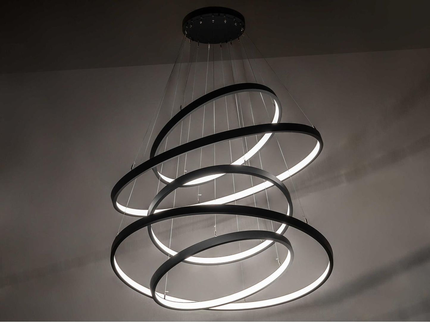 Meyda Anillo Integrated LED Chandelier in Textured Black with Statuario Idalight