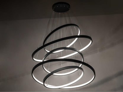 Meyda Anillo Integrated LED Chandelier in Textured Black with Statuario Idalight