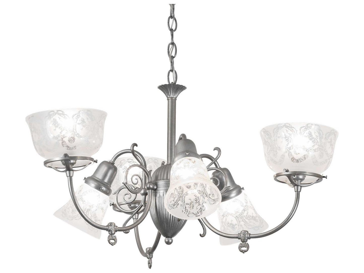 Meyda Gas & Electric 6-Light Chandelier in Light Sandstone Finish