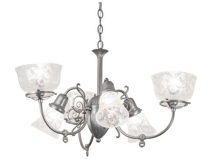 Meyda Gas & Electric 6-Light Chandelier in Light Sandstone Finish