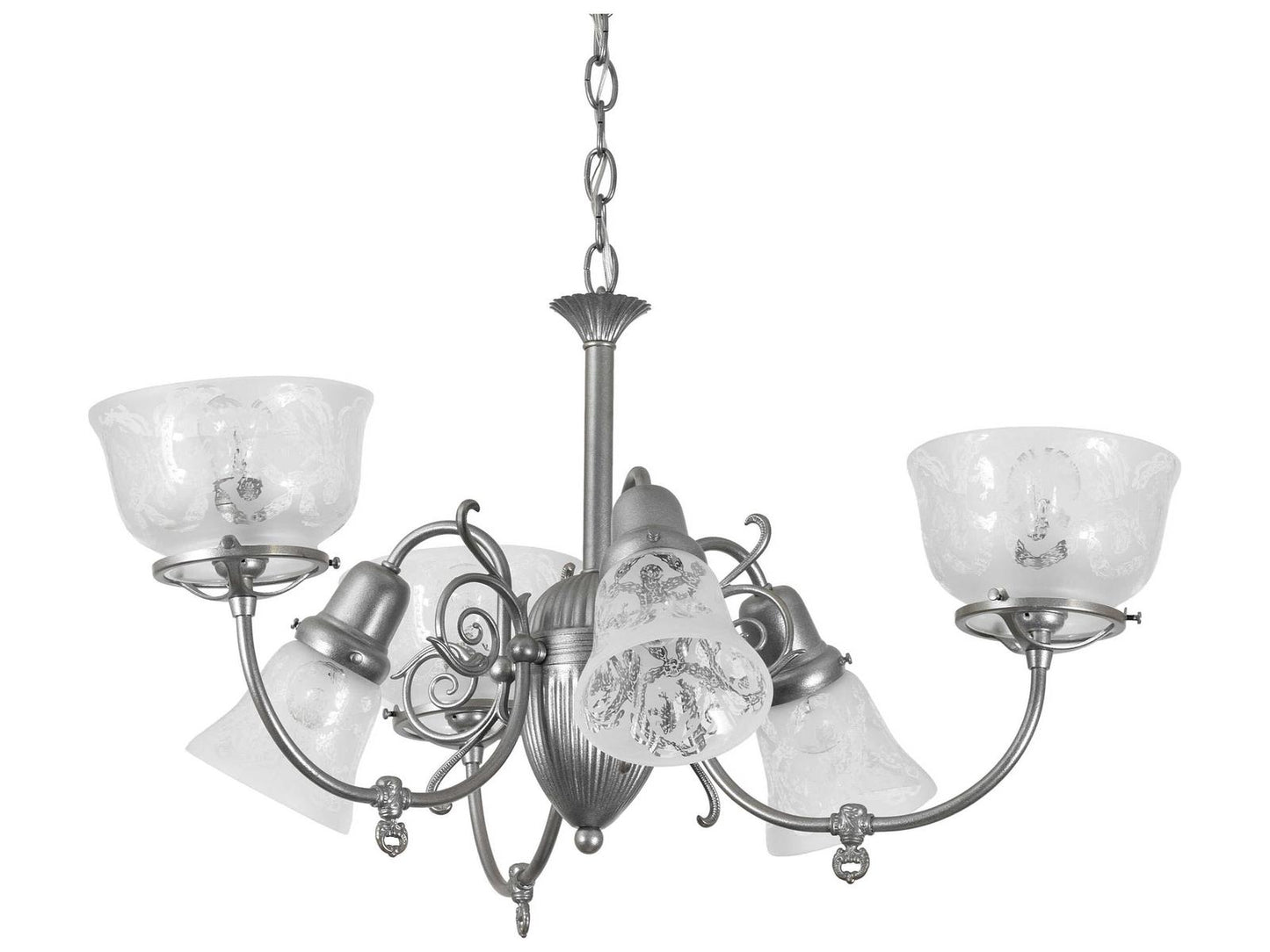 Meyda Gas & Electric 6-Light Chandelier in Light Sandstone Finish