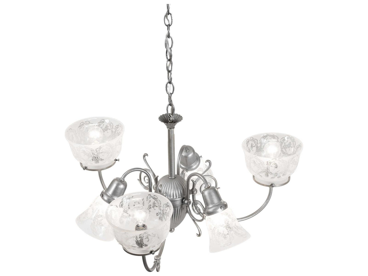 Meyda Gas & Electric 6-Light Chandelier in Light Sandstone Finish