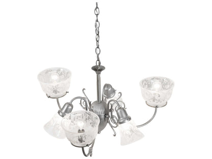 Meyda Gas & Electric 6-Light Chandelier in Light Sandstone Finish