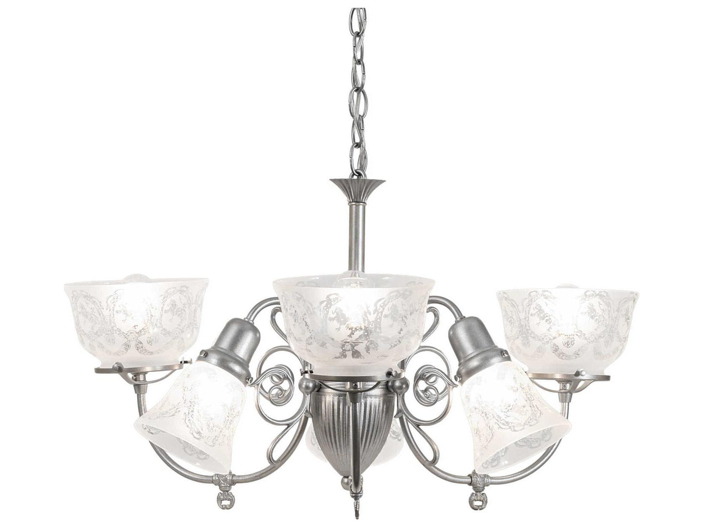 Meyda Gas & Electric 6-Light Chandelier in Light Sandstone Finish