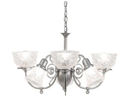 Meyda Gas & Electric 6-Light Chandelier in Light Sandstone Finish