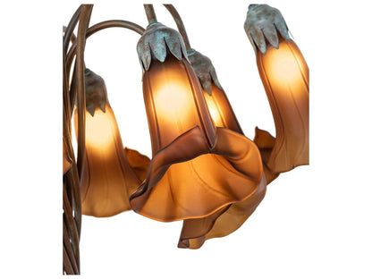 Meyda Tiffany Pond Lily 12-Light Natural Bronze Verdigris Traditional Chandelier