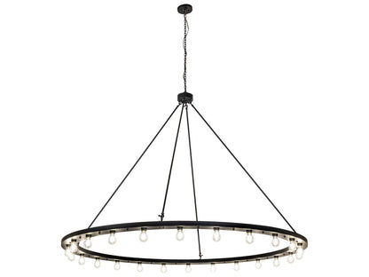 Meyda Loxley 24-Light Round Chandelier in Solar Black