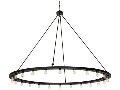 Meyda Loxley 24-Light Round Chandelier in Solar Black
