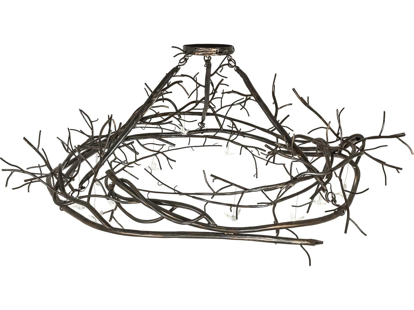 Meyda Gardner LED Geometric Chandelier in Dark Burnished Antique Copper