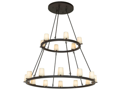 Meyda Loxley 18-Light Chandelier in Oil Rubbed Bronze with Clear Seeded Glass