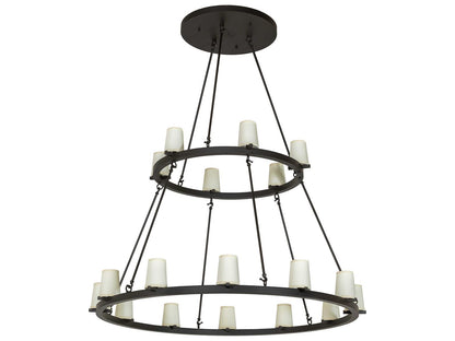 Meyda Loxley 18-Light Chandelier in Oil Rubbed Bronze with Clear Seeded Glass