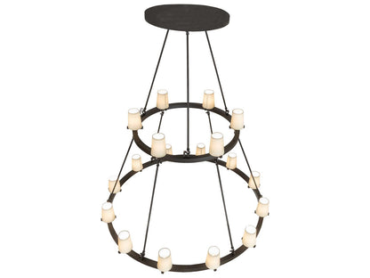 Meyda Loxley 18-Light Chandelier in Oil Rubbed Bronze with Clear Seeded Glass