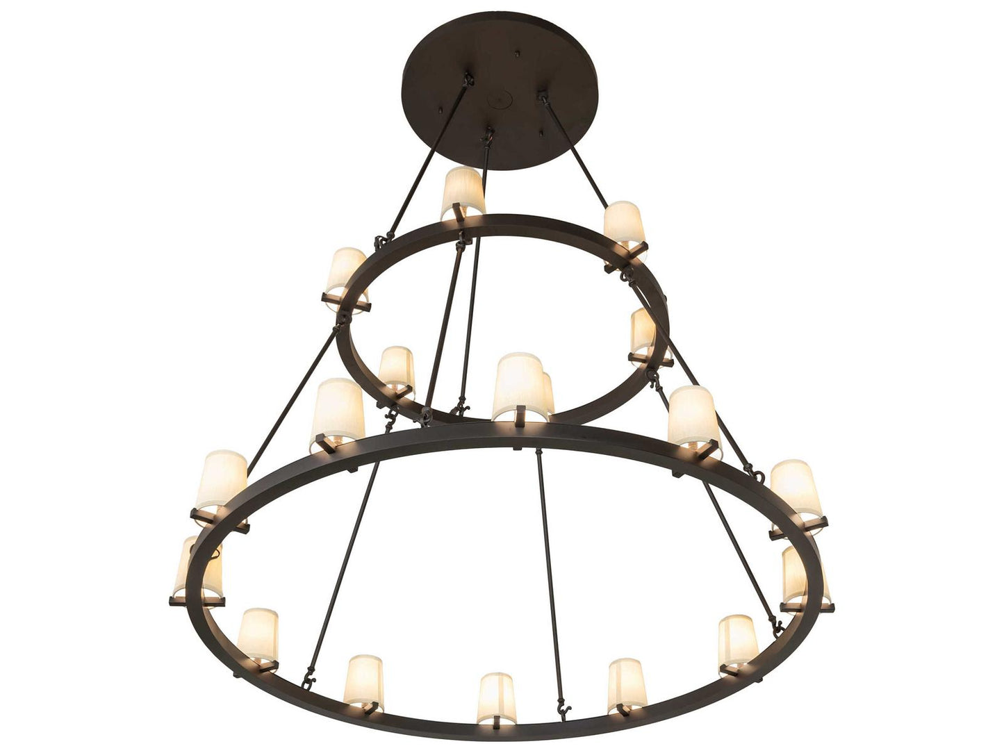 Meyda Loxley 18-Light Chandelier in Oil Rubbed Bronze with Clear Seeded Glass