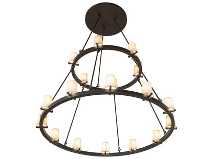 Meyda Loxley 18-Light Chandelier in Oil Rubbed Bronze with Clear Seeded Glass