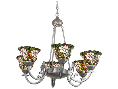Meyda Tiffany Begonia 6-Light Chandelier in Light Sandstone