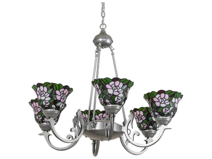Meyda Tiffany Begonia 6-Light Chandelier in Light Sandstone