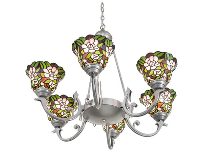 Meyda Tiffany Begonia 6-Light Chandelier in Light Sandstone