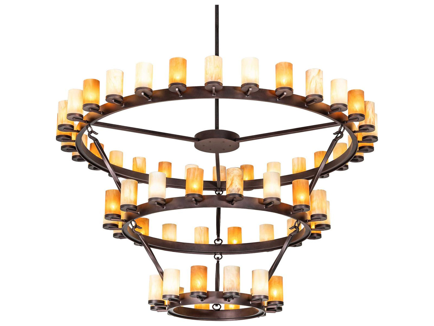 Meyda Noziroh Ring 60-Light Chandelier Mahogany Bronze with Idalight Shades