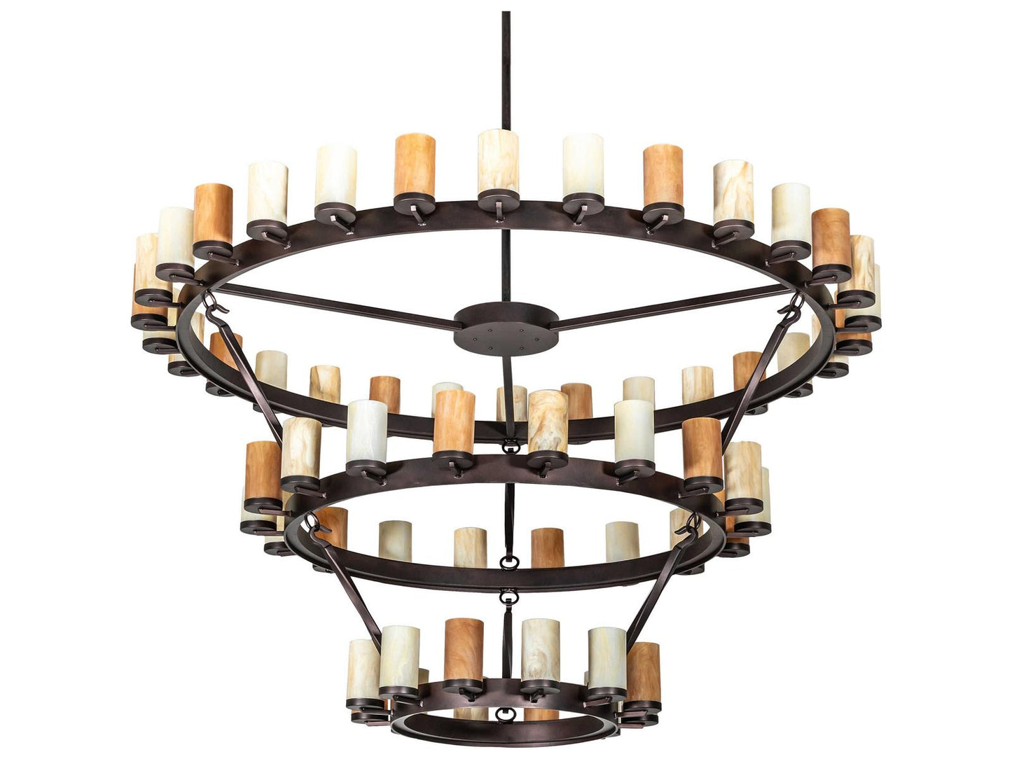 Meyda Noziroh Ring 60-Light Chandelier Mahogany Bronze with Idalight Shades