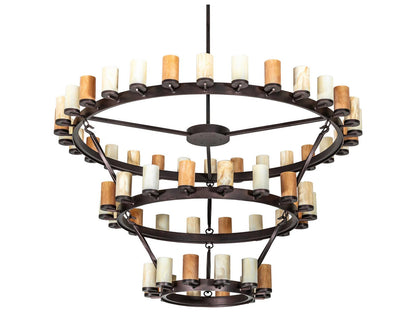 Meyda Noziroh Ring 60-Light Chandelier Mahogany Bronze with Idalight Shades
