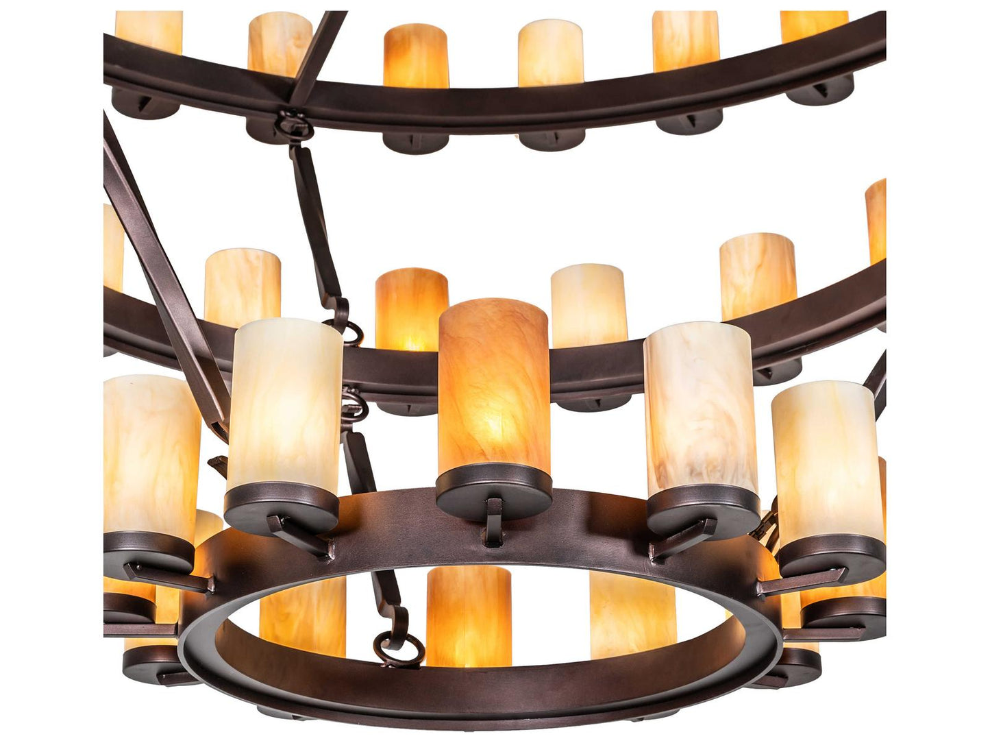 Meyda Noziroh Ring 60-Light Chandelier Mahogany Bronze with Idalight Shades
