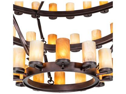 Meyda Noziroh Ring 60-Light Chandelier Mahogany Bronze with Idalight Shades