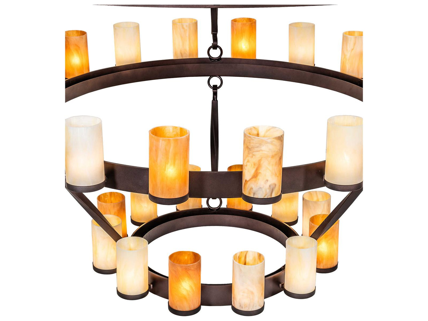 Meyda Noziroh Ring 60-Light Chandelier Mahogany Bronze with Idalight Shades