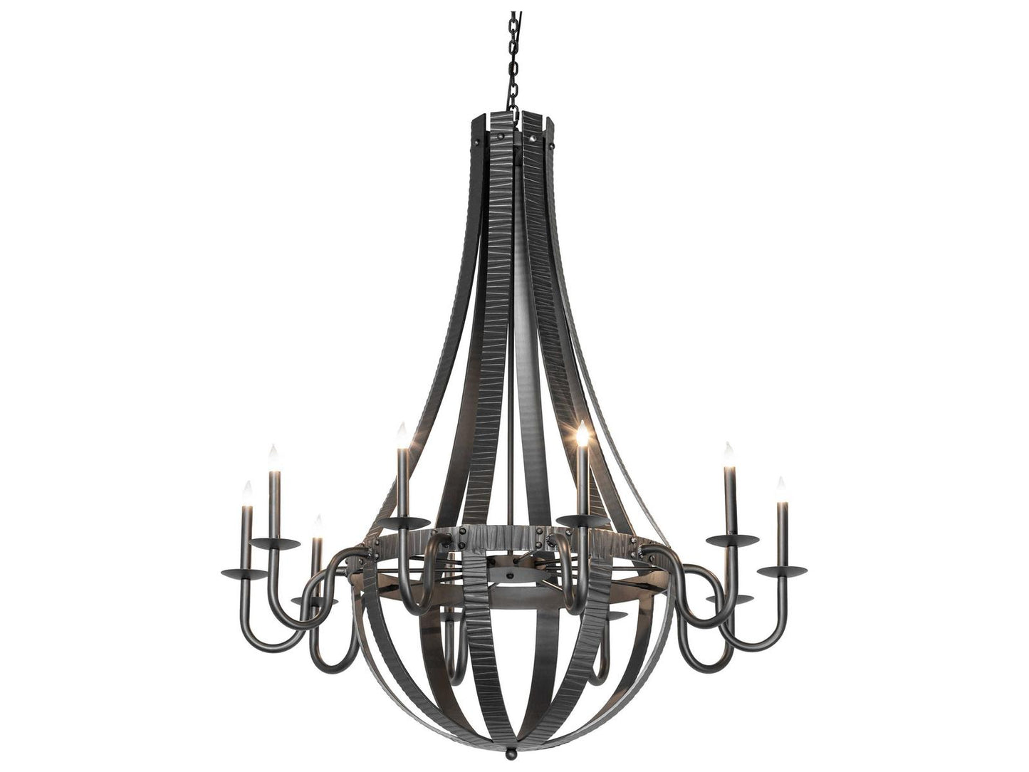 Meyda Barrel Stave Metallo 10-Light Wrought Iron Chandelier