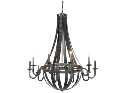 Meyda Barrel Stave Metallo 10-Light Wrought Iron Chandelier