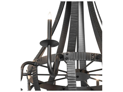 Meyda Barrel Stave Metallo 10-Light Wrought Iron Chandelier