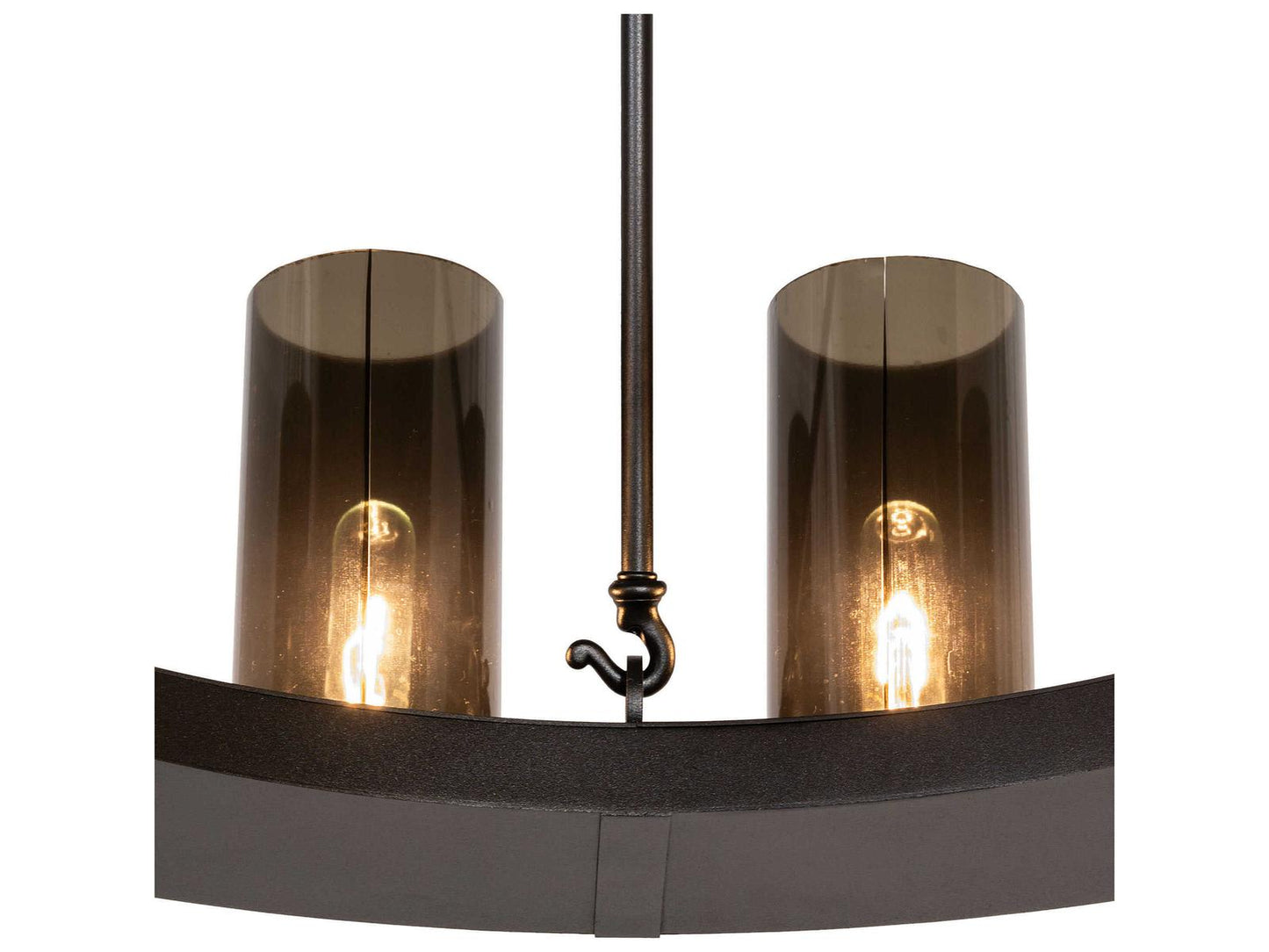 Meyda Loxley 12-Light Textured Black Round Chandelier with Grey Smoke Idalight