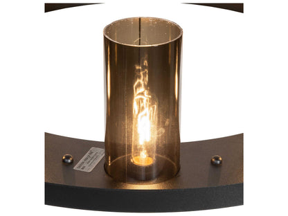 Meyda Loxley 12-Light Textured Black Round Chandelier with Grey Smoke Idalight