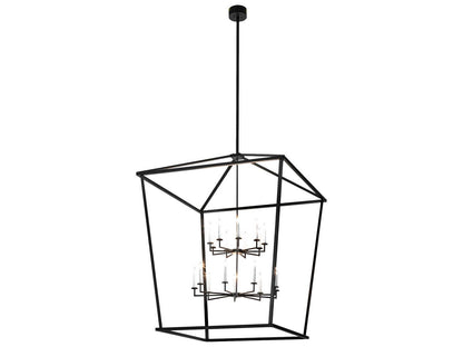 Meyda Kitzi 18-Light Flat Black Chandelier Geometric Structure