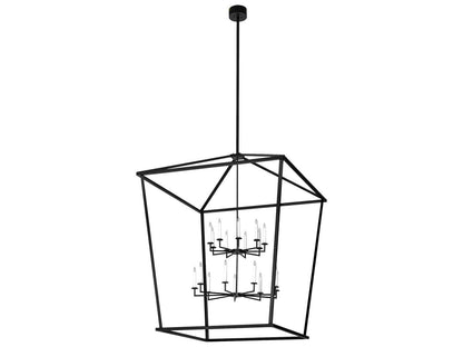 Meyda Kitzi 18-Light Flat Black Chandelier Geometric Structure