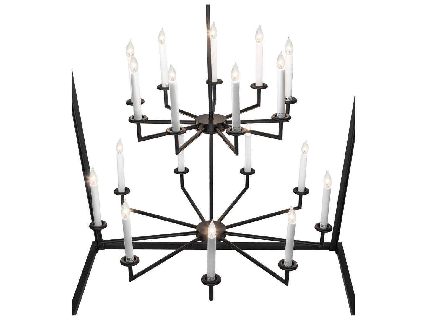 Meyda Kitzi 18-Light Flat Black Chandelier Geometric Structure