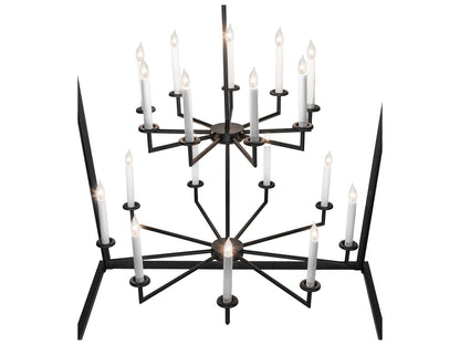 Meyda Kitzi 18-Light Flat Black Chandelier Geometric Structure
