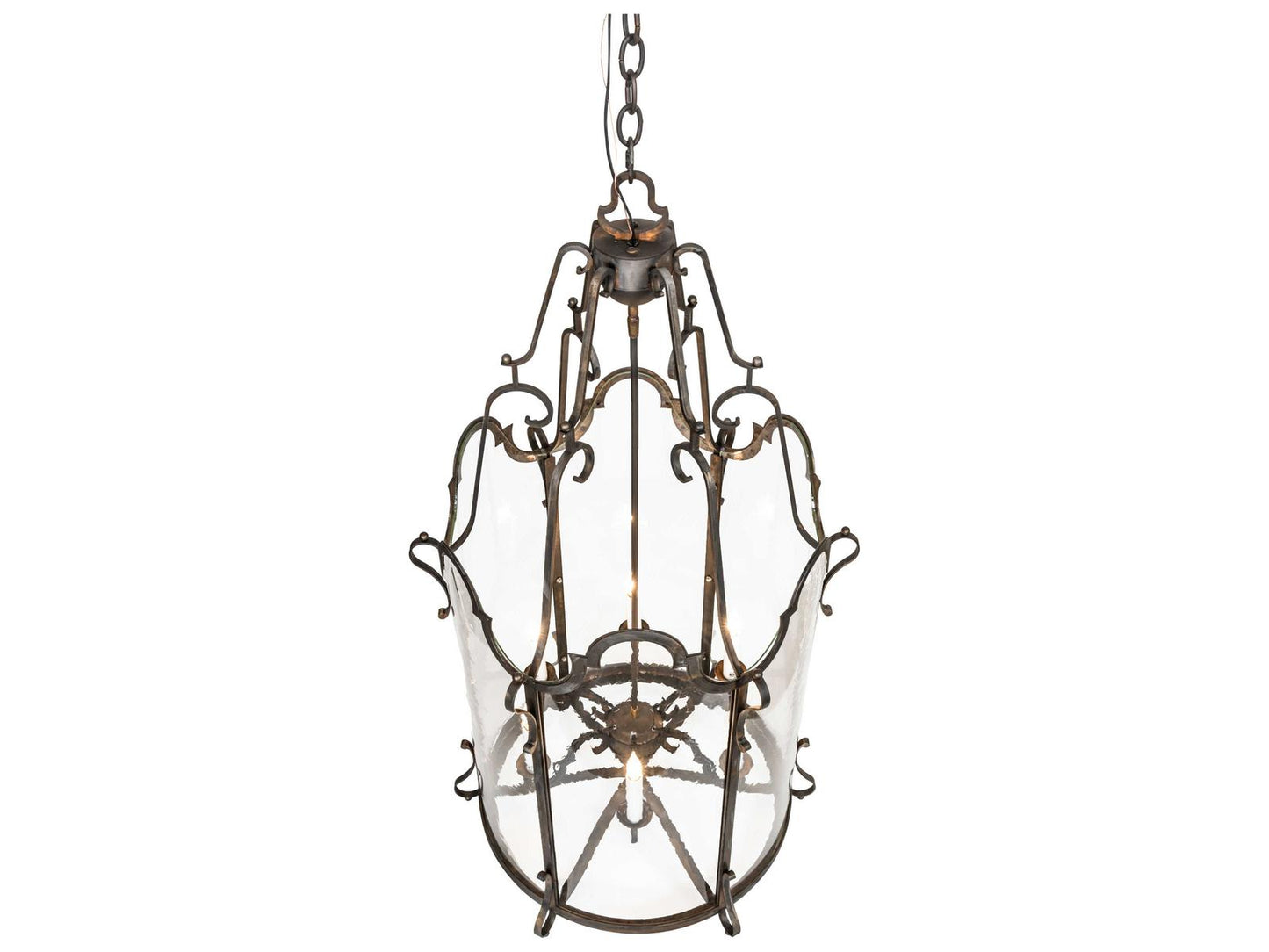 Meyda Dubrek 6-Light Blackened Steel Foyer Lantern Chandelier